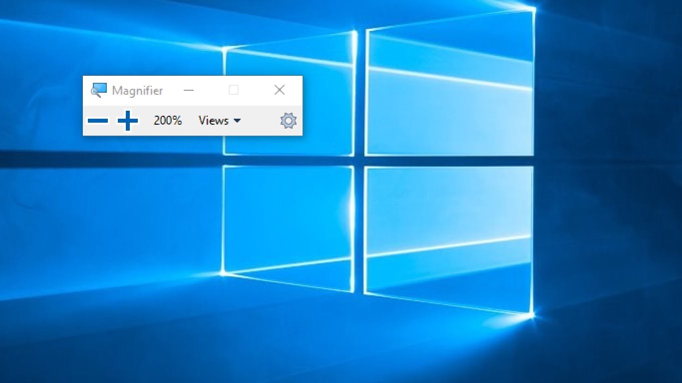 Screenshot of Windows Magnifier on the desktop.